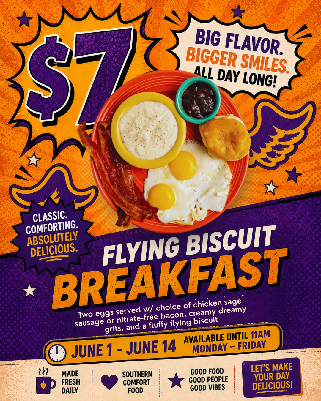 Seven Dollar Flying Biscuit Breakfast at Holly Springs