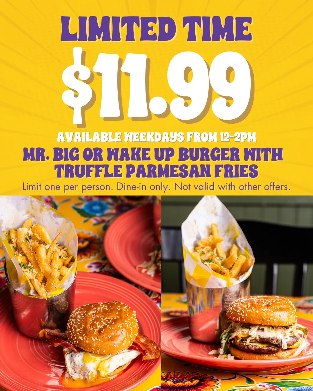 Early Bird Special. $10.49 High Flyer. Weekdays 7-9am. 11683 Parkside Drive, Knoxville, TN 37934